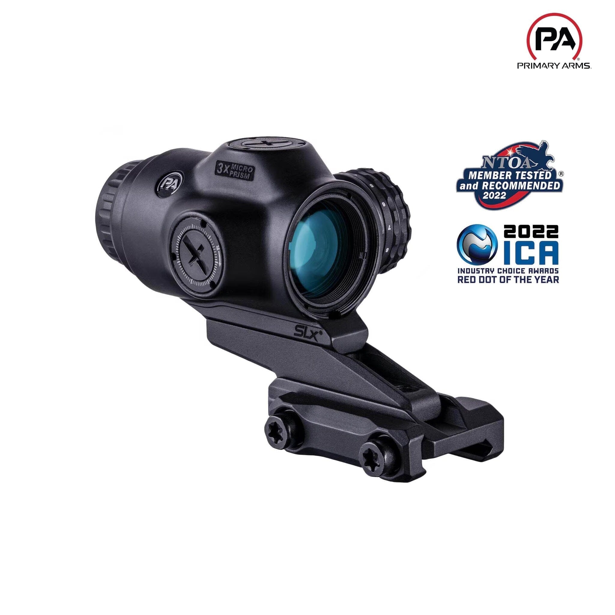 Primary Arms SLx 3x MicroPrism Scope - Red ACSS Raptor 5.56/.308 Yard Reticle Prism Scope Primary Arms