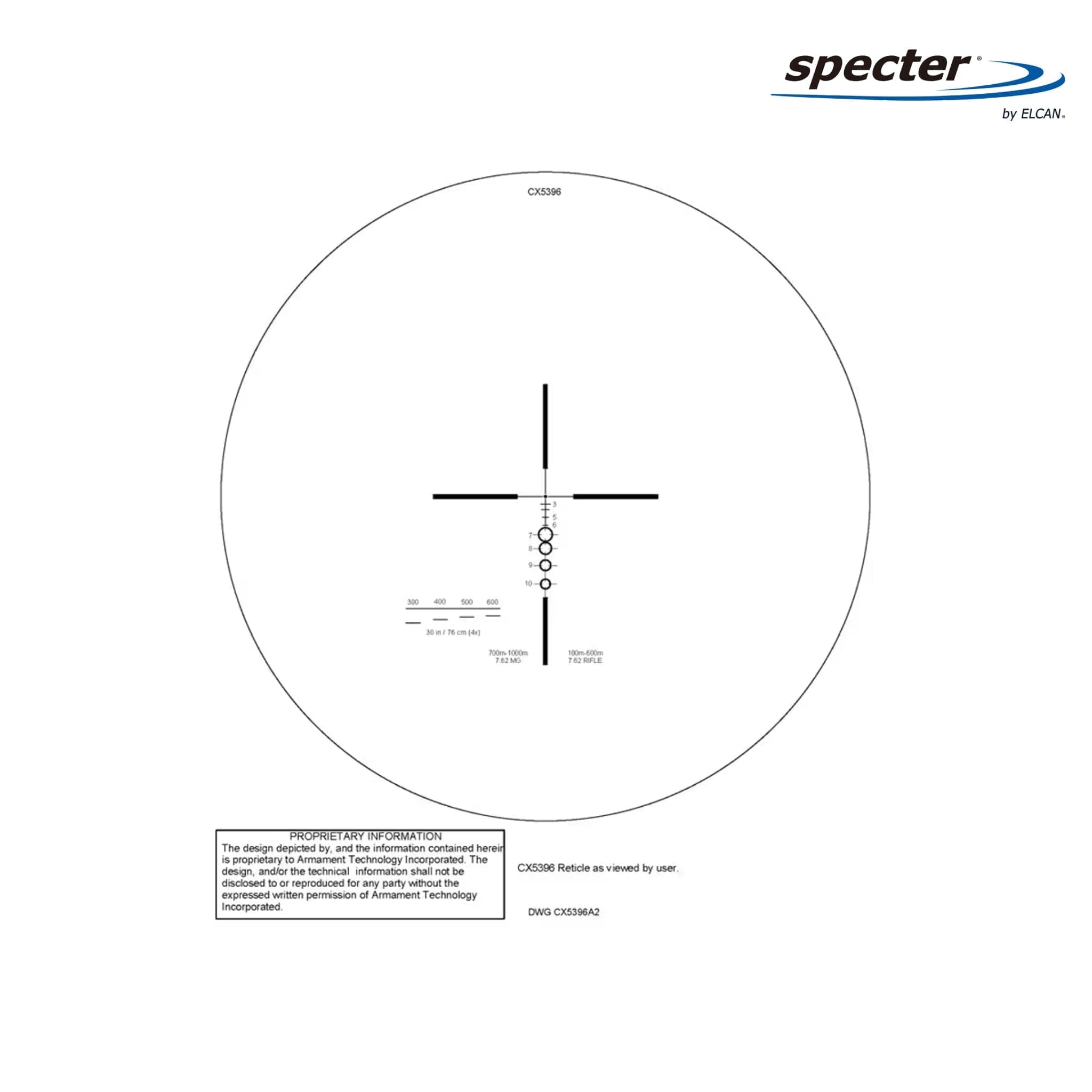 ELCAN SpecterDR 1x/4x Rifle Scope 7.62 BDC Reticle - Black Rifle Scope ELCAN SpecterDR 