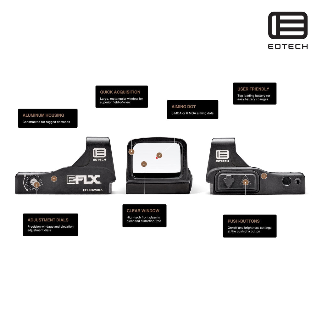 EOTech EFLX Mini Reflex Red Dot Sight 6 MOA Dot Tan Red Dot Sight EOTech 