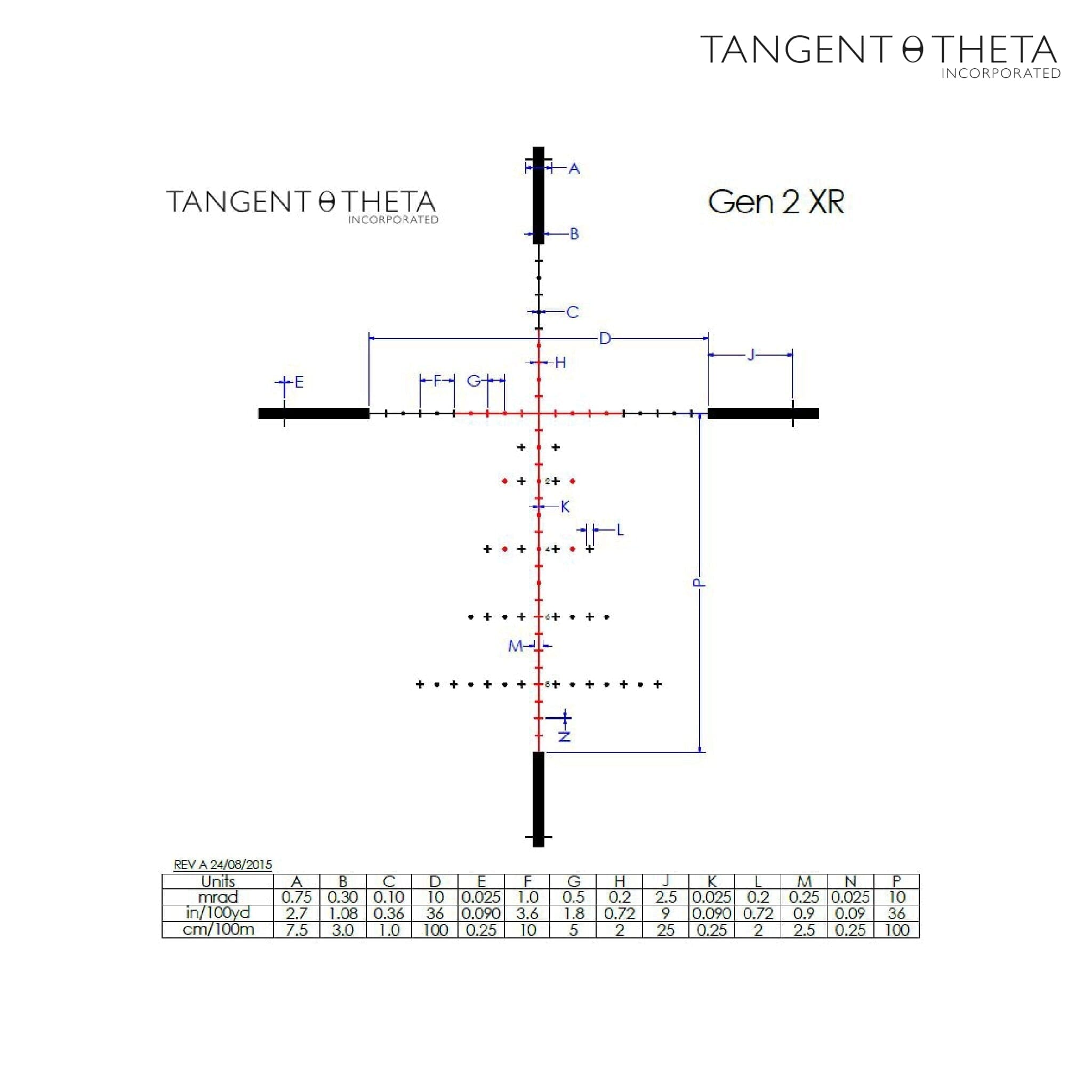 Tangent Theta TT315M 3-15x50 Riflescope - GEN 2 XR Reticle Rifle Scope Tangent Theta 